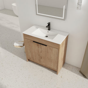36" Freestanding Bathroom Vanity with Integrated Sink