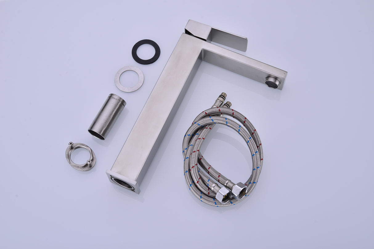 Single Handle Sink Brushed Nickel Vanity Bathroom Faucet