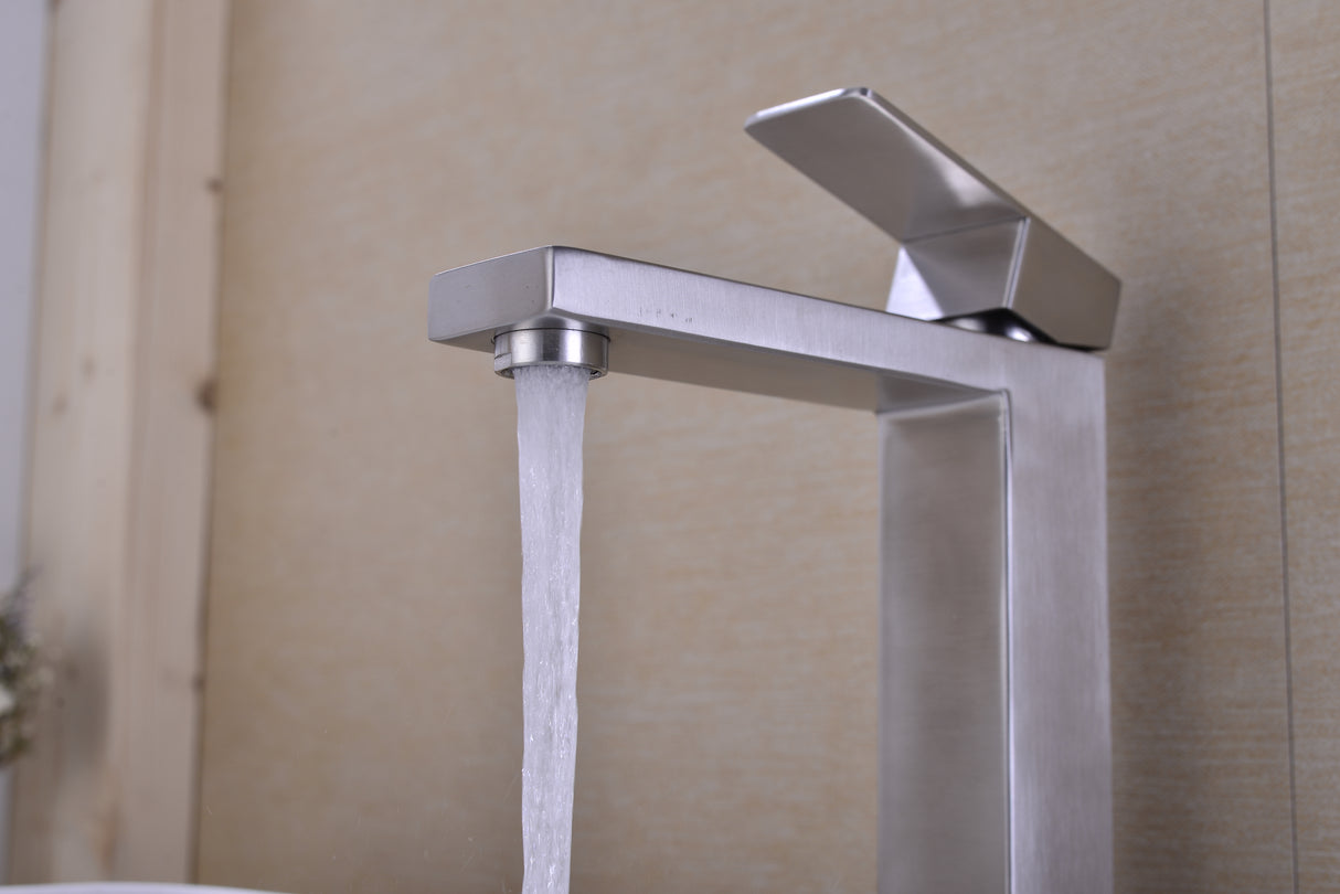 Single Handle Sink Brushed Nickel Vanity Bathroom Faucet