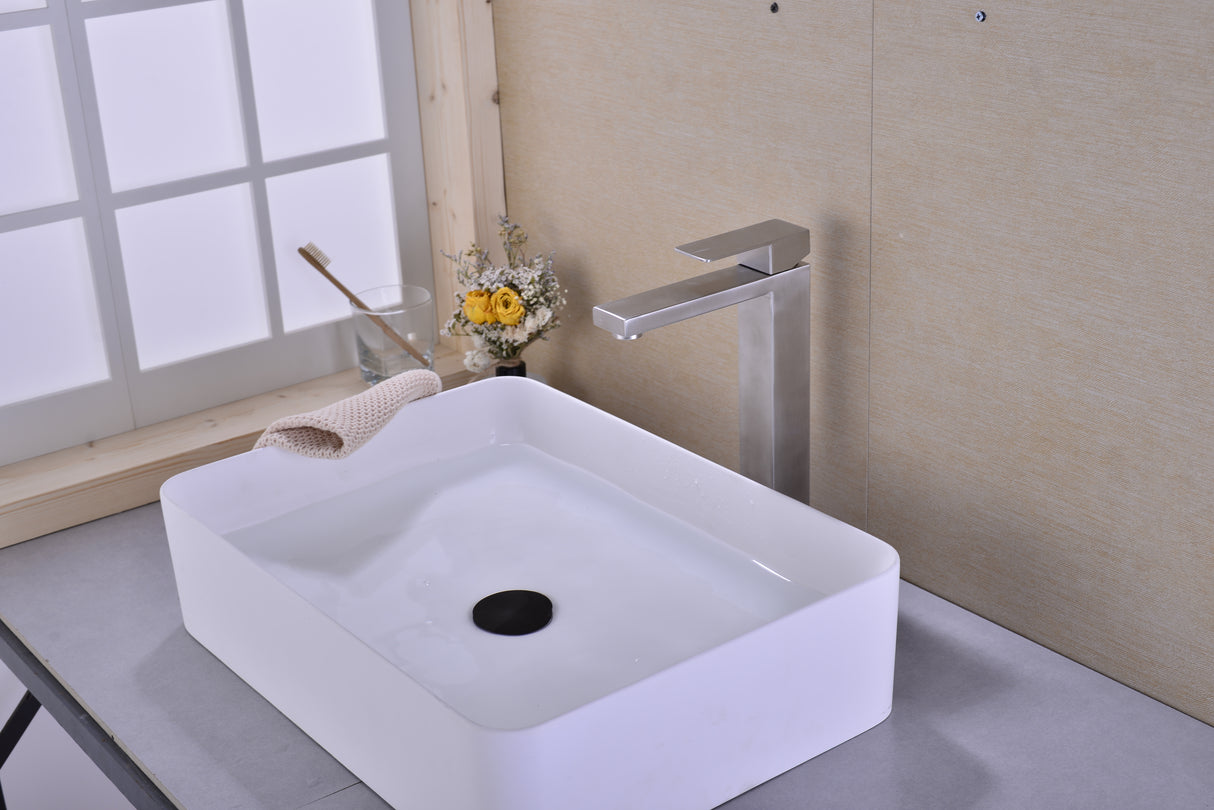 Single Handle Sink Brushed Nickel Vanity Bathroom Faucet