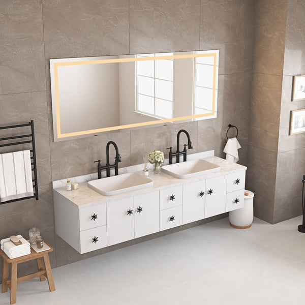 LED Bathroom Mirror 72" x 36" with Front and Backlight