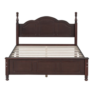 Full Size Wood Platform Bed Frame - Retro Style