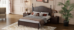 Full Size Wood Platform Bed Frame - Retro Style
