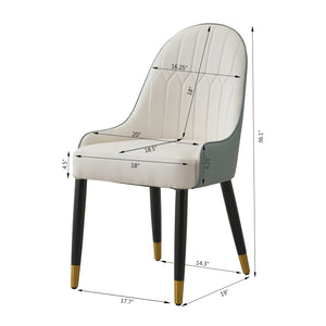 Modern Dining Chairs Set of 2 pcs Faux Leather and Metal