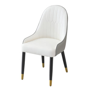 Modern Dining Chairs Set of 2 pcs Faux Leather and Metal