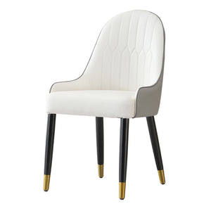 Modern Dining Chairs Set of 2 pcs Faux Leather and Metal