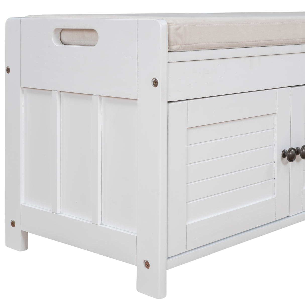 TREXM Storage Bench with 3 Shutter-shaped Doors