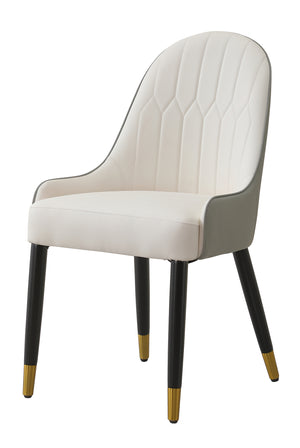 Modern Dining Chairs Set of 2 pcs Faux Leather and Metal