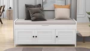 TREXM Storage Bench with 3 Shutter-shaped Doors