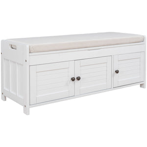 TREXM Storage Bench with 3 Shutter-shaped Doors