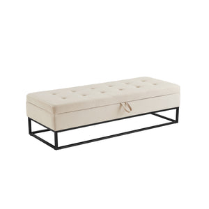 58.6" Bed Bench with Metal Base and Storage