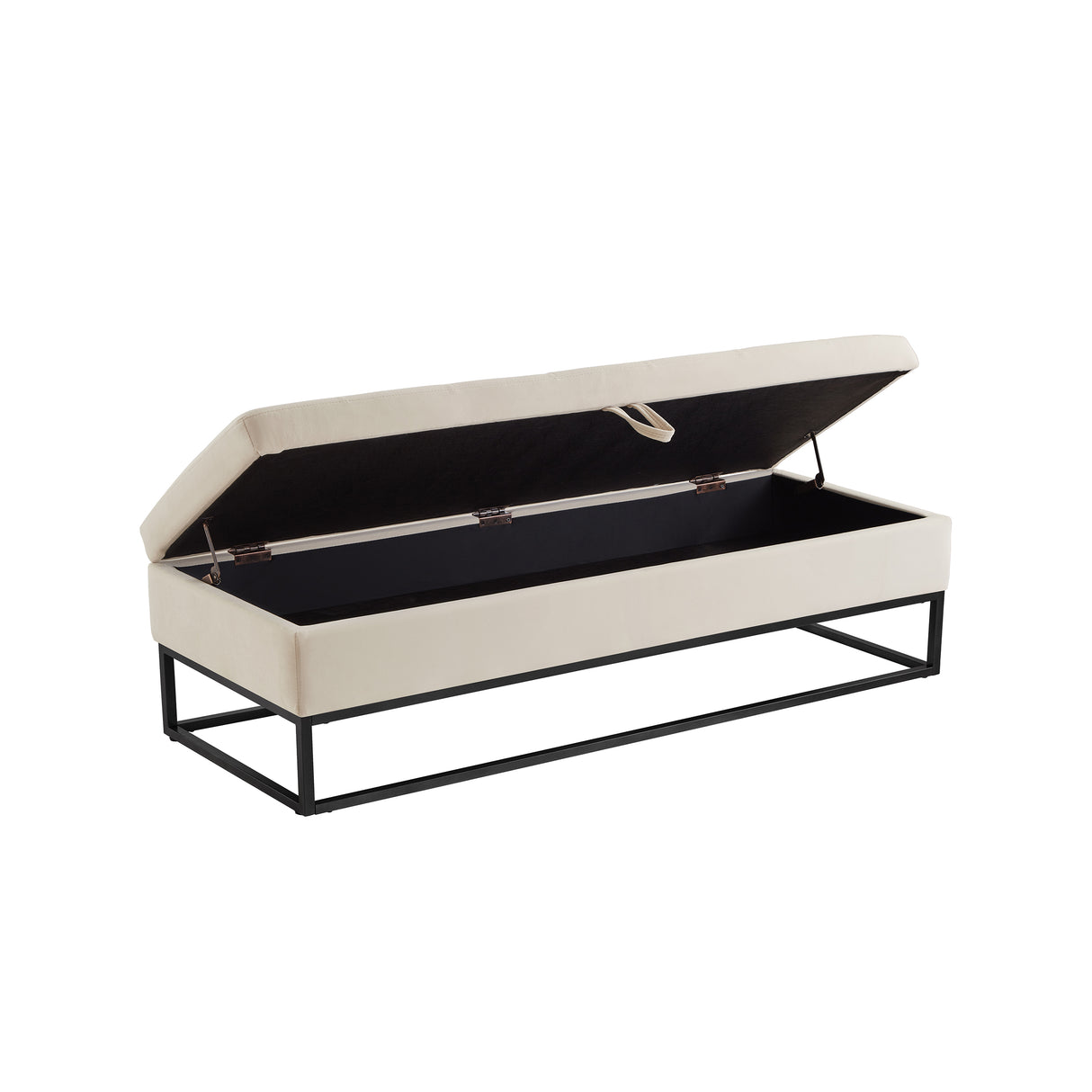 58.6" Bed Bench with Metal Base and Storage