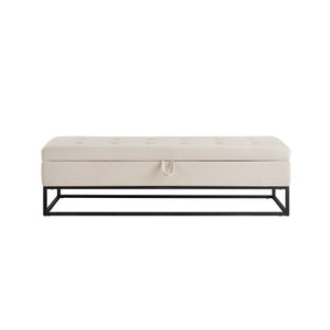 58.6" Bed Bench with Metal Base and Storage