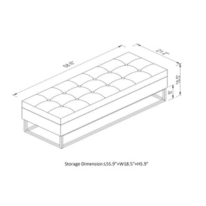 58.6" Bed Bench with Metal Base and Storage