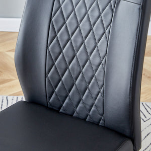 Modern Dining Chairs with Faux Leather Padded Seat - Set of 8