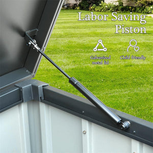 100 Gallon Outdoor Storage Deck Box - Waterproof, Lockable, Dark Gray