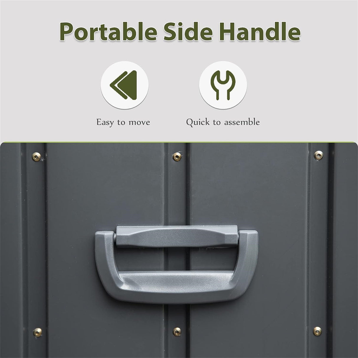 100 Gallon Outdoor Storage Deck Box - Waterproof, Lockable, Dark Gray