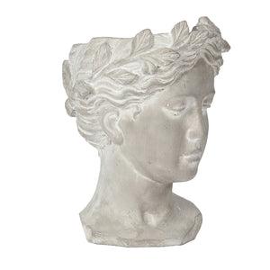 Greek Style Cement Head Planter with Classic Design - Cement