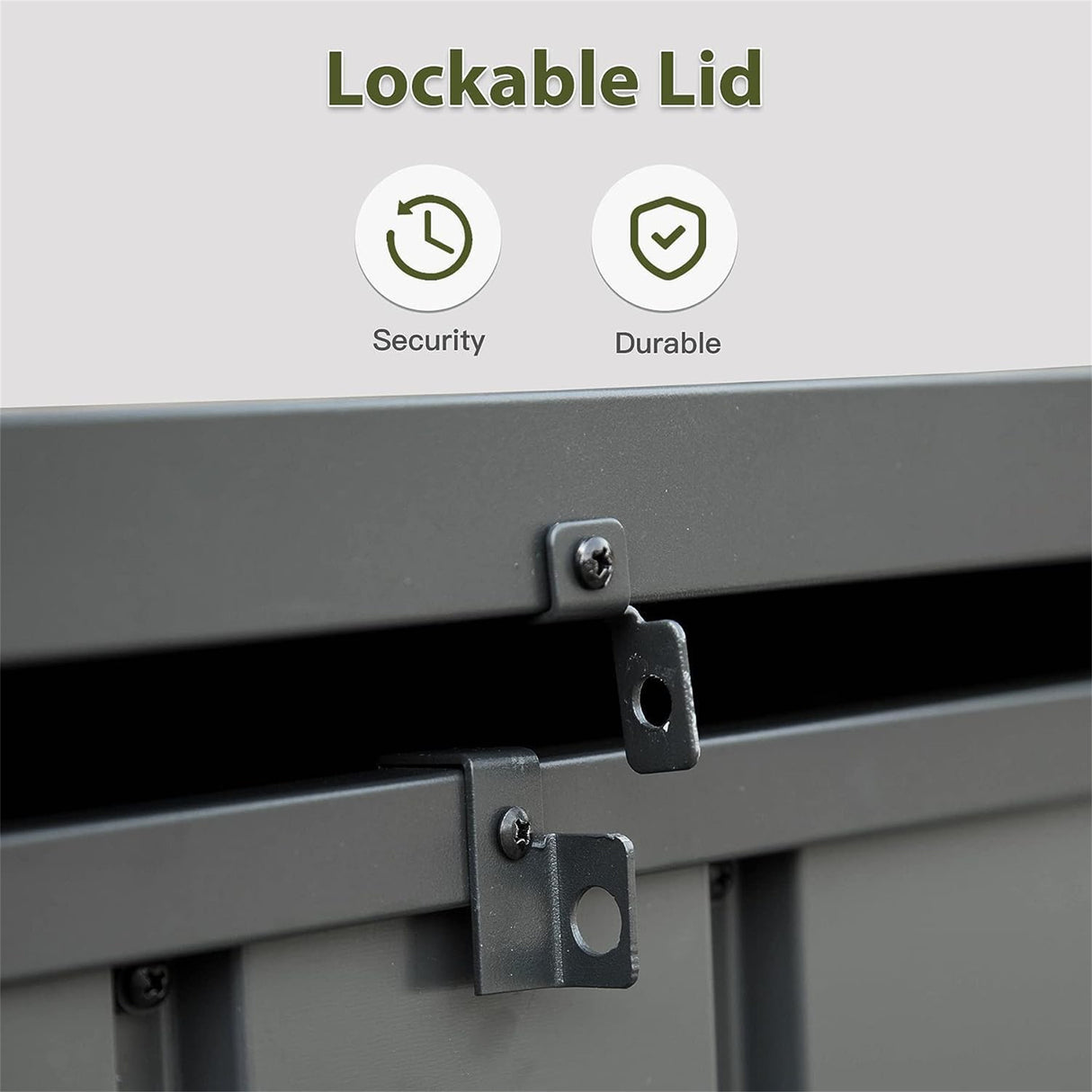 100 Gallon Outdoor Storage Deck Box - Waterproof, Lockable, Dark Gray