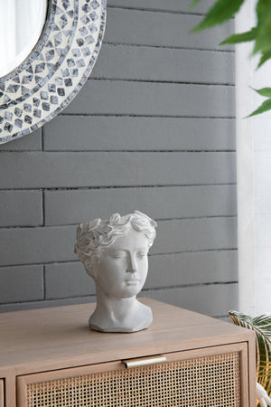 Greek Style Cement Head Planter with Classic Design - Cement