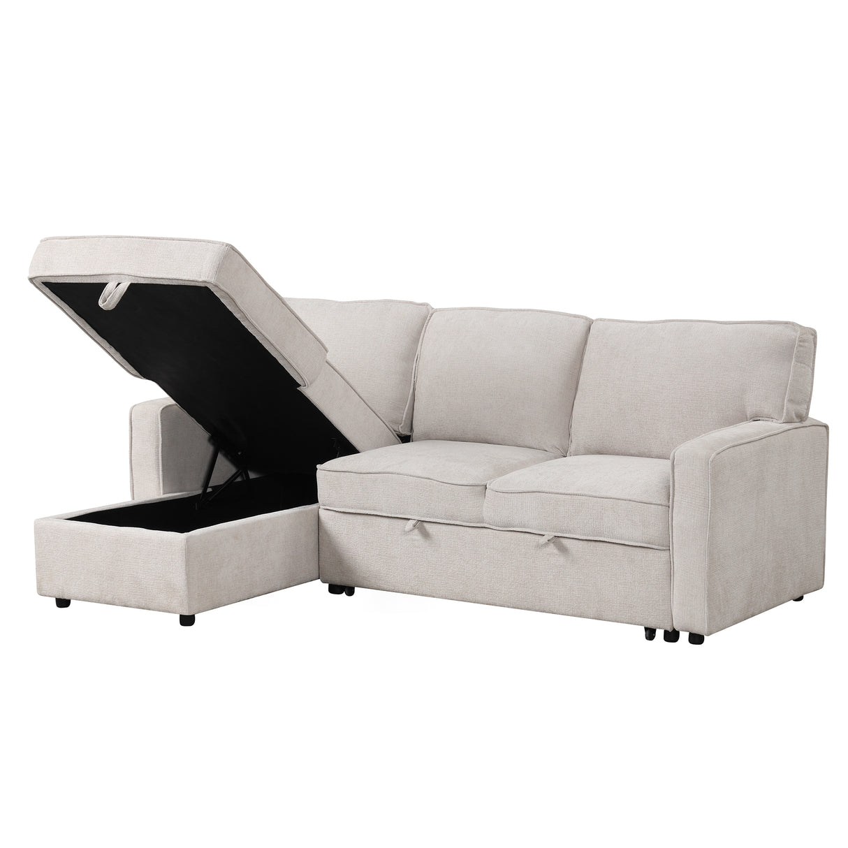 U_STYLE Upholstery Sleeper Sectional Sofa