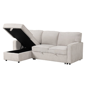 U_STYLE Upholstery Sleeper Sectional Sofa