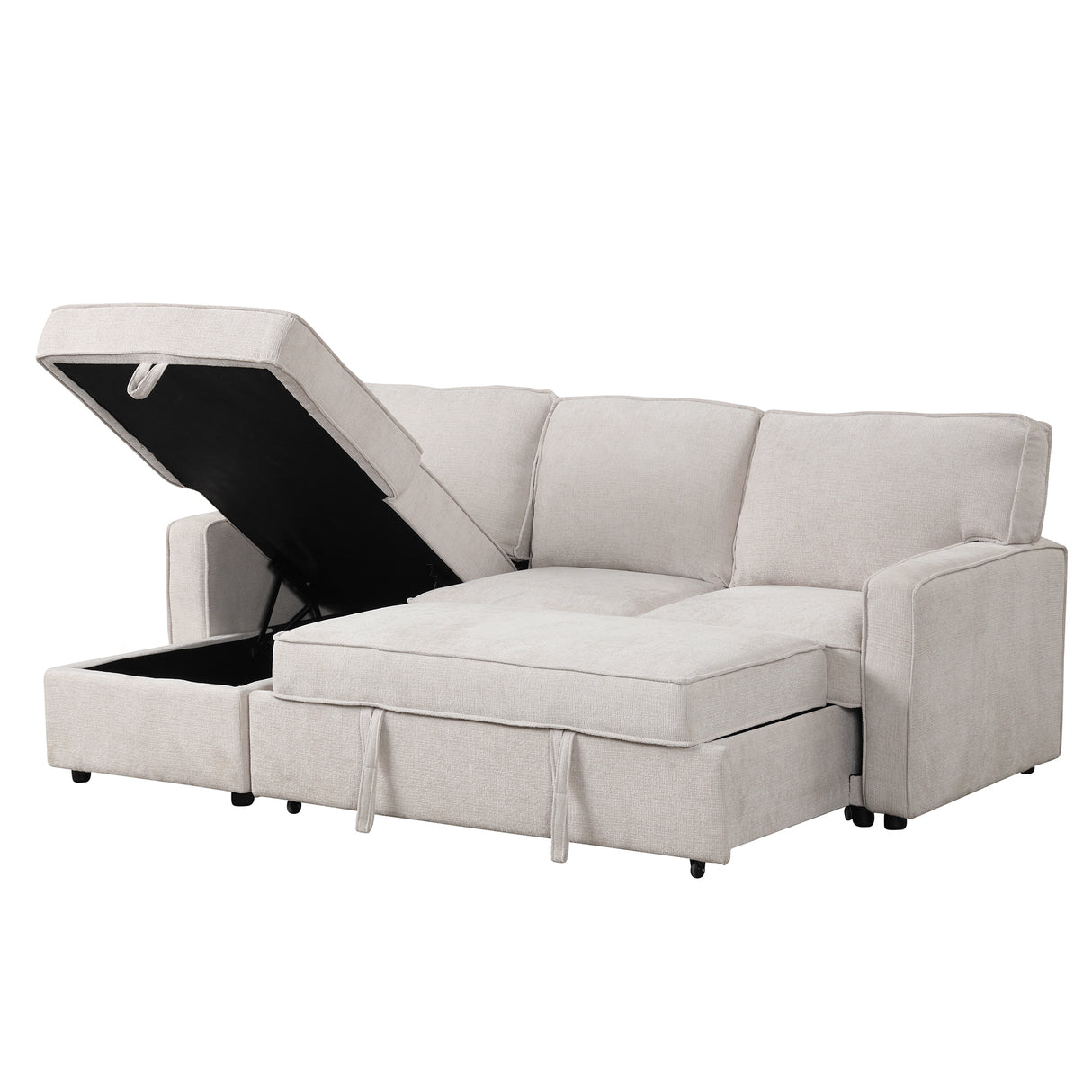 U_STYLE Upholstery Sleeper Sectional Sofa