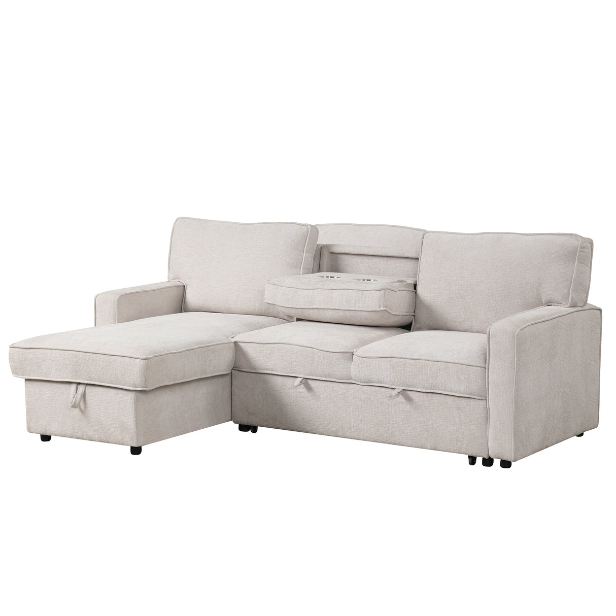 U_STYLE Upholstery Sleeper Sectional Sofa