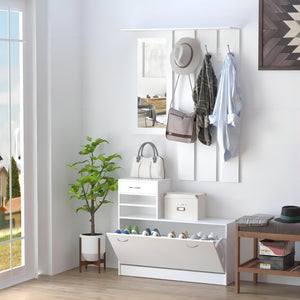 Combination Model Gate Cabinet with Shoe Cabinet & Hang Shelf