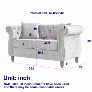 58.8" Chesterfield Sofa