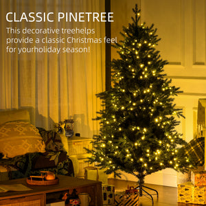 HOMCOM 6Ft Tall Prelit Artificial Christmas Tree Holiday Décor