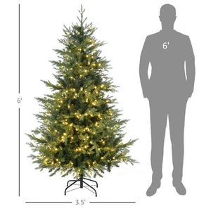 HOMCOM 6Ft Tall Prelit Artificial Christmas Tree Holiday Décor