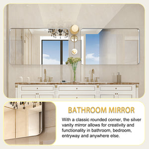 36x30 Inch Glossy Brushed Bathroom Mirror