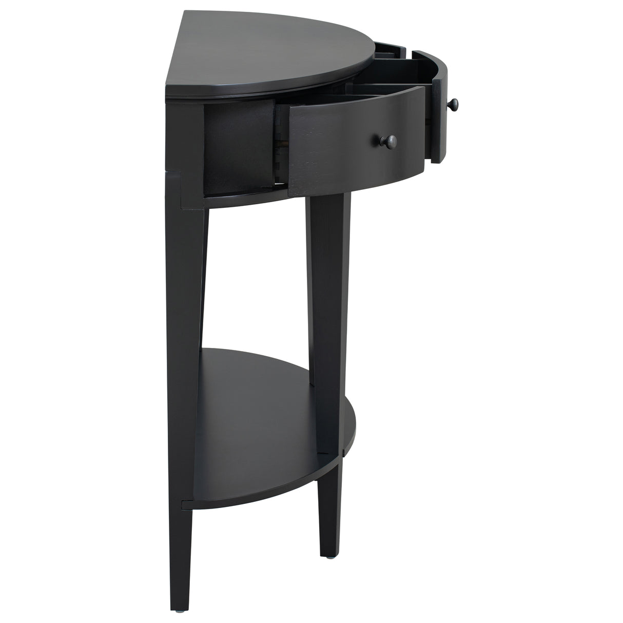 U-Style Modern Curved Console Table with 3 Drawers