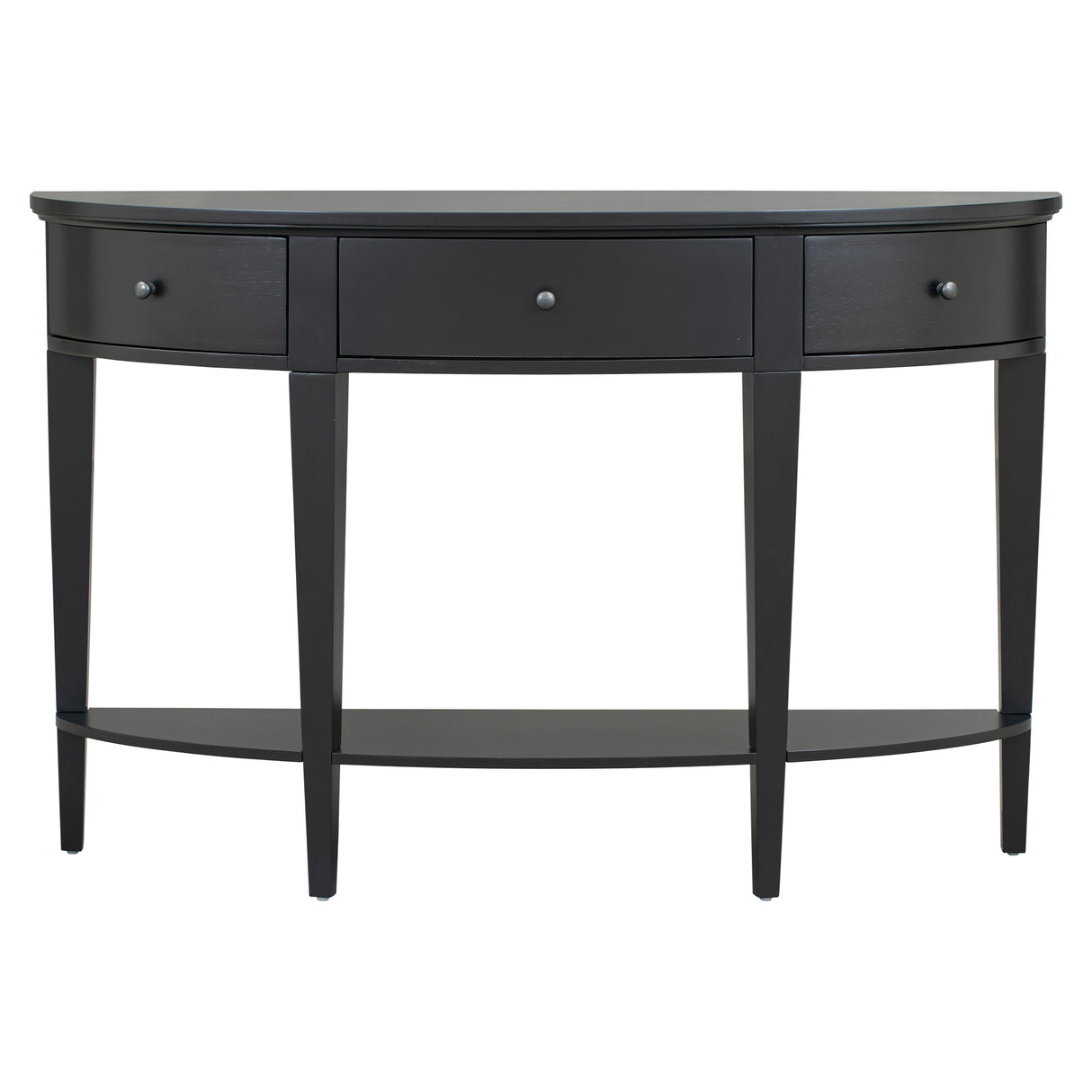 U-Style Modern Curved Console Table with 3 Drawers