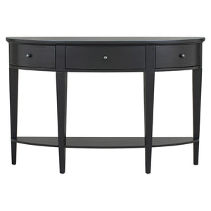 U-Style Modern Curved Console Table with 3 Drawers