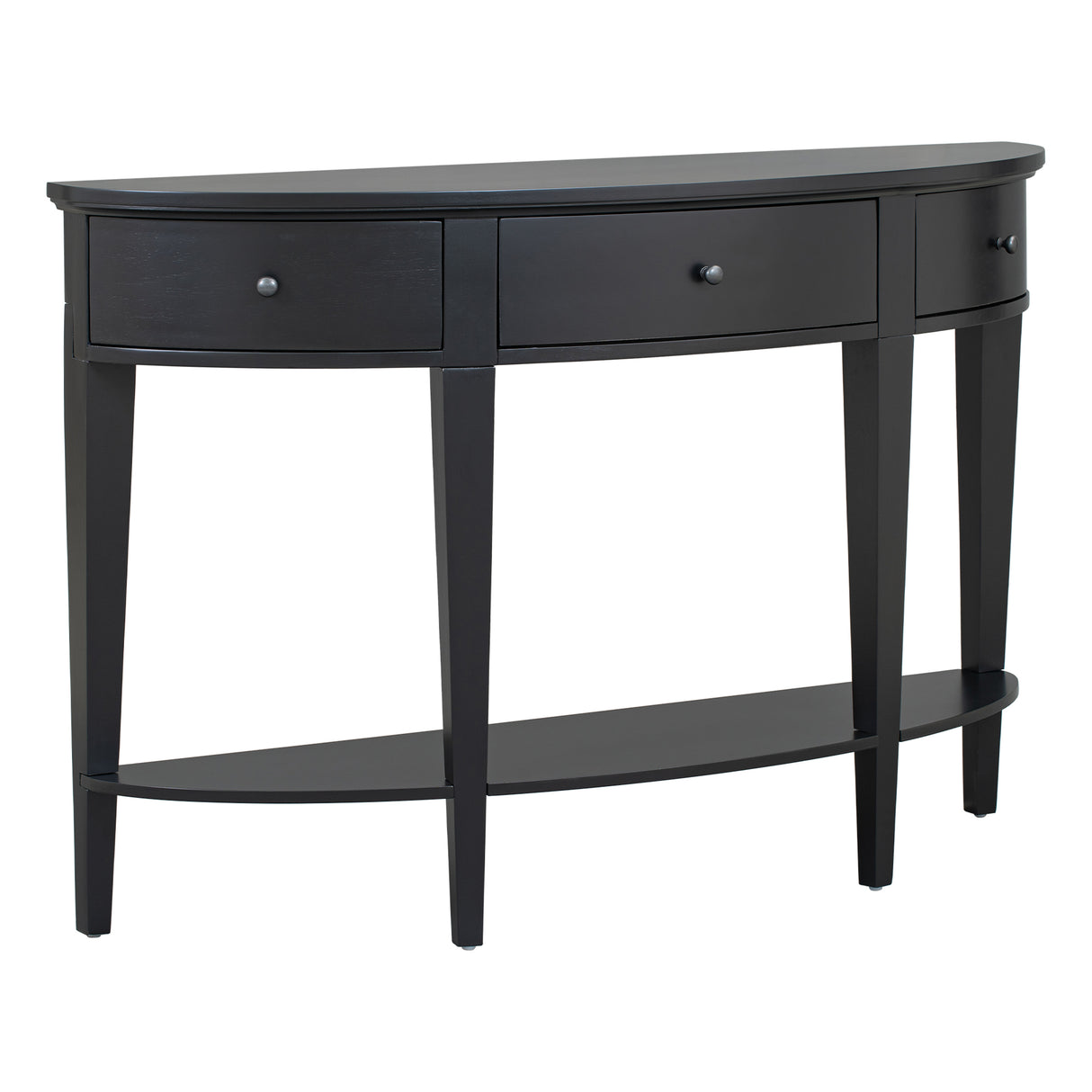 U-Style Modern Curved Console Table with 3 Drawers