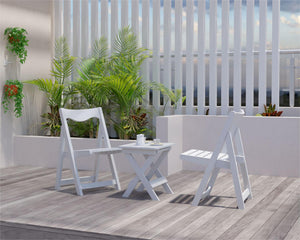 HIPS Foldable Small Table and Chair Set with 2 Chairs and Rectangular Table