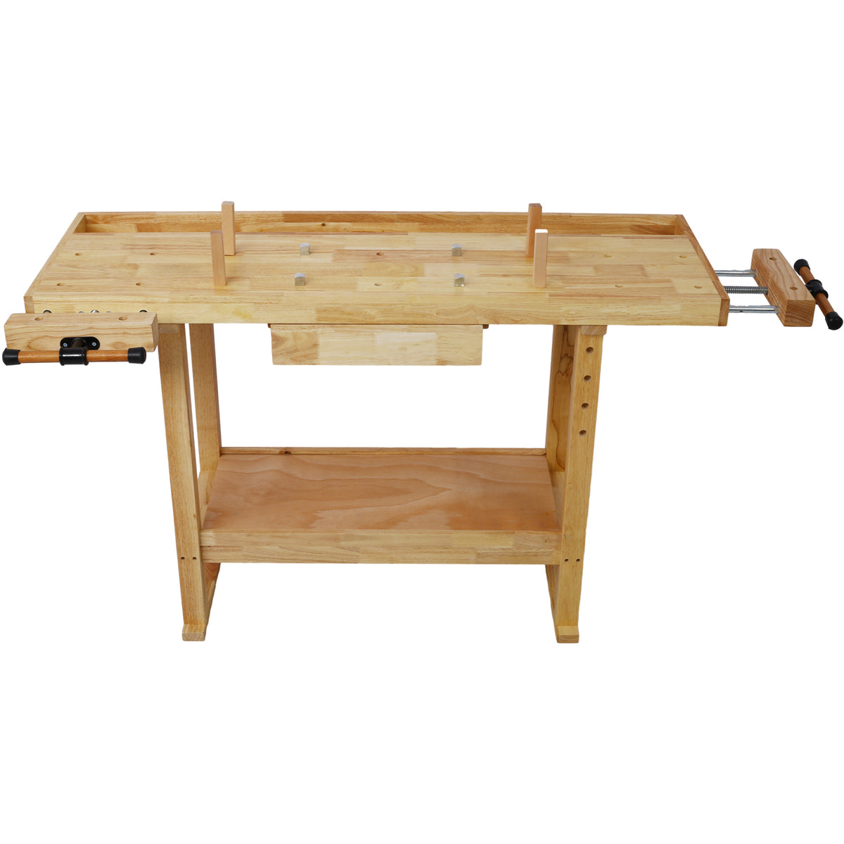 55-Inch Wood Workbench with Bar Clamps