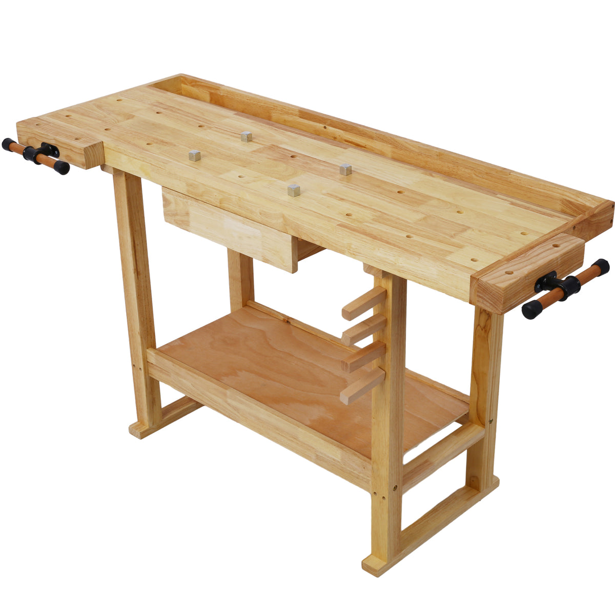55-Inch Wood Workbench with Bar Clamps Set