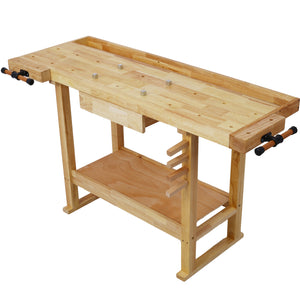 55-Inch Wood Workbench with Bar Clamps Set