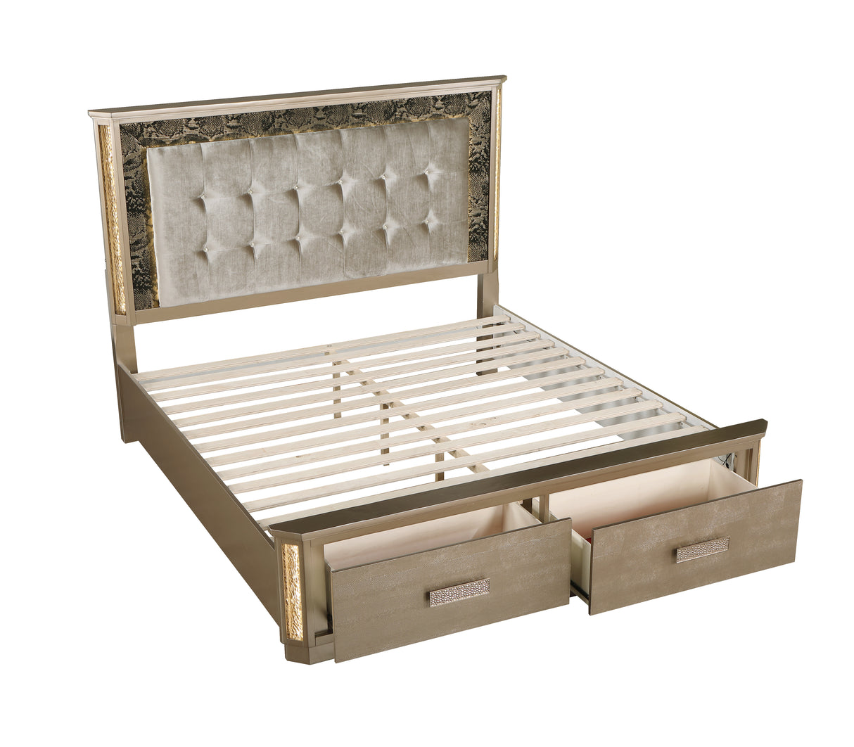 Medusa Modern Style Queen Bed Made with Wood