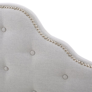 Tufted Upholstered Twin Headboard with Durable Metal Legs
