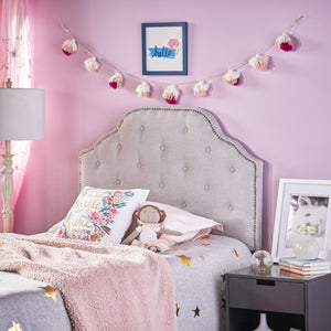 Tufted Upholstered Twin Headboard with Durable Metal Legs