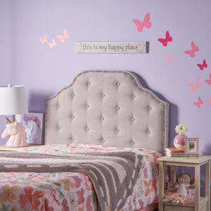 Tufted Upholstered Twin Headboard with Durable Metal Legs