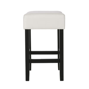 Set of 2, 26.75" Backless Fabric Counter Height Barstool