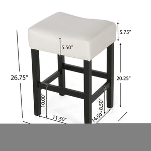 Set of 2, 26.75" Backless Fabric Counter Height Barstool