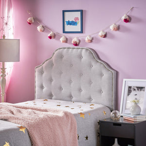 Tufted Upholstered Twin Headboard with Durable Metal Legs