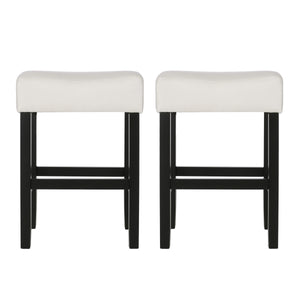 Set of 2, 26.75" Backless Fabric Counter Height Barstool