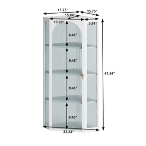 Glass Door Wall Mounted Corner Cabinet